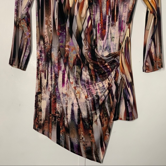 Karen Kane Brushstroke Print Surplice V-Neck Top - Picture 4 of 10